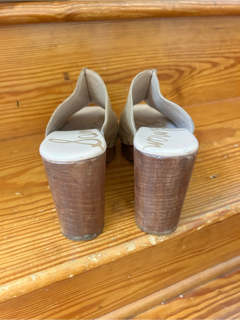 Sam Edelman Tan Suede Platform Mule Clogs - Picture 4 of 7